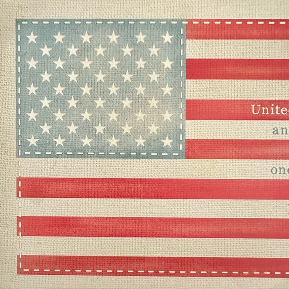 Patriotic July 4th USA AMERICAN Flag With Pledge Of Allegiance Ceramic Trivet - Picture 4 of 8